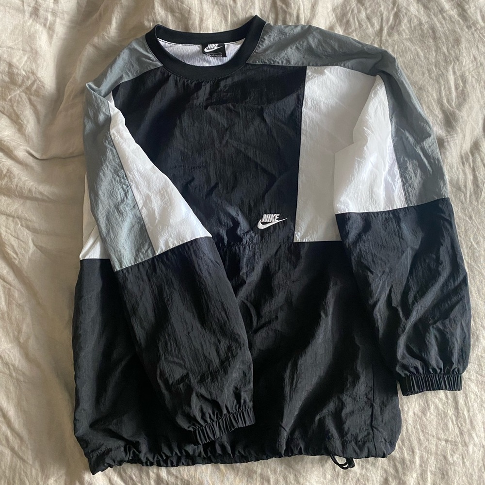 Nike Woven Color-Block Crew Sweater Black White Men’s Small S